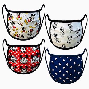 Disney Mickey & Minnie Face Masks (4 Pack) Small